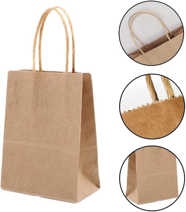 Papirgavepose med håndtak Bulk Kraftpose, (Original - 10 stk) for bryllup, bursdager, fester og gaver.