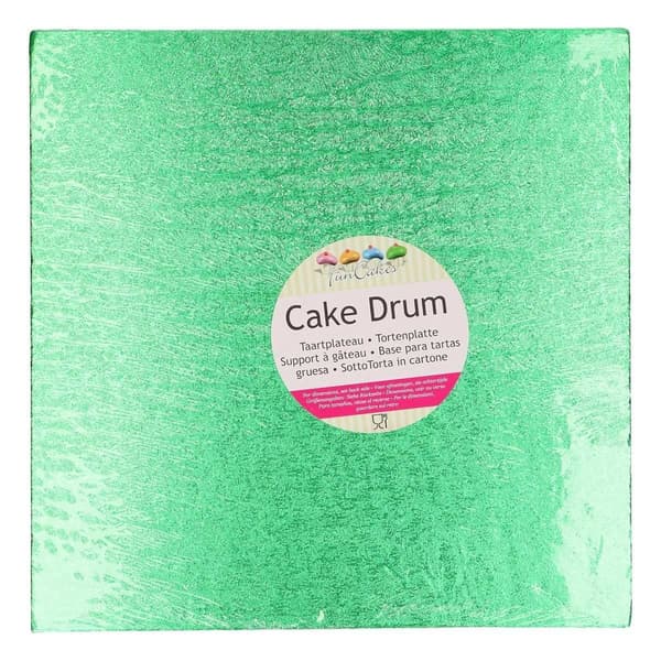 Kakebrett Firkantet, Kvadratisk Grønn 30,5cm - FunCakes Grön green