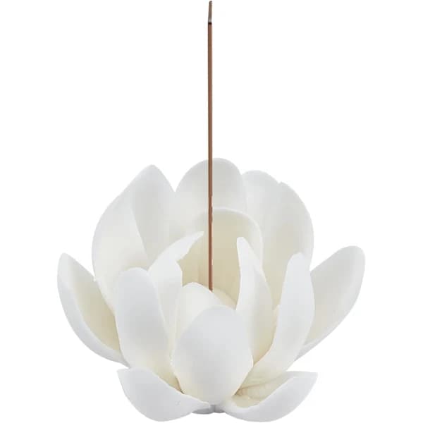 Hvid Lotus Røgelsesholder Keramisk Røgelsesbrænder Blomsterpind til