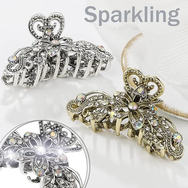 Vintage-hiusklipsi (Vintage Silver), strassiseos