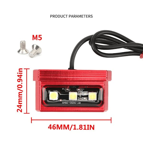 3 LED Motorcykel Nummerpladelys Dekorativt Baglys Universal Vandtæt Sort