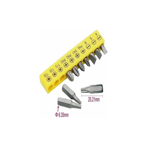 TRIO 10-piece Screwdriver Set with L-shaped Extension Handle, Double Head, Hex Screwdriver, Flat Screwdriver