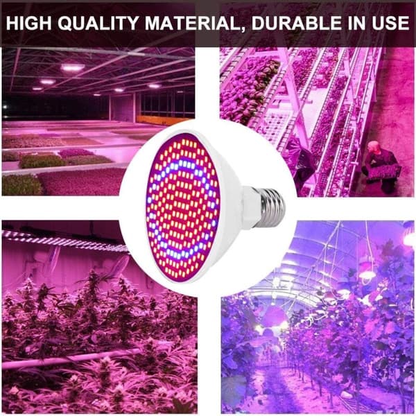 Plantelys Plantebelysning til hjemmet, udendørs, have, 200LED Fuld Spektrum Drivhusbelysning