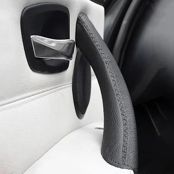 Leather Handle for Car Interior Door, Door Panel Handle, Pull Cover for - 3 Series 2005-2012 E90 E9 Black