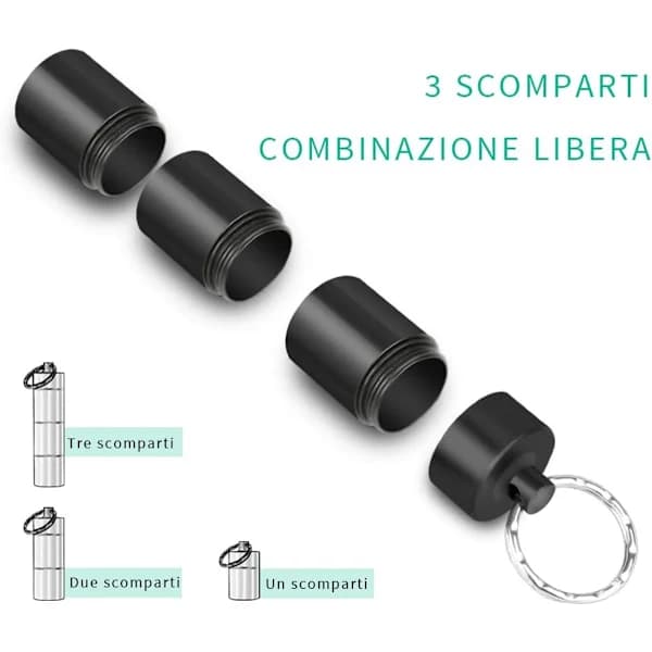 Small Pill Boxes (2-pack) - Keychain - Travel Metal - Pill Dispenser - Practical Pill Storage