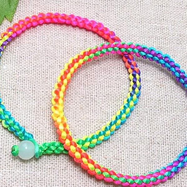 100 m elastisk snor regnbuefarget stretchtråd for DIY-halskjeder, armbånd