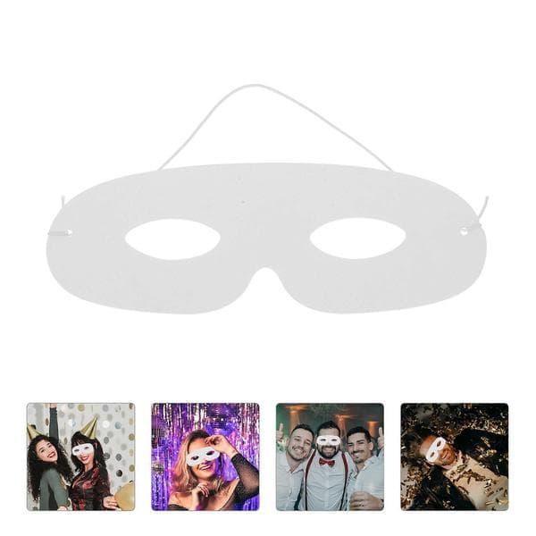 Maskeradeblanko 20 stk. hvide papirmasker til gør-det-selv Halloween-håndværk
