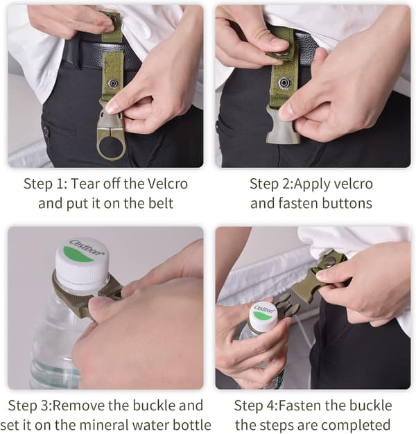 Water Bottle Hanging Strap 6 PCS Hanging Buckle Portable Water Bottle Buckle Hook Nylon Strap Buckle Strap Clip