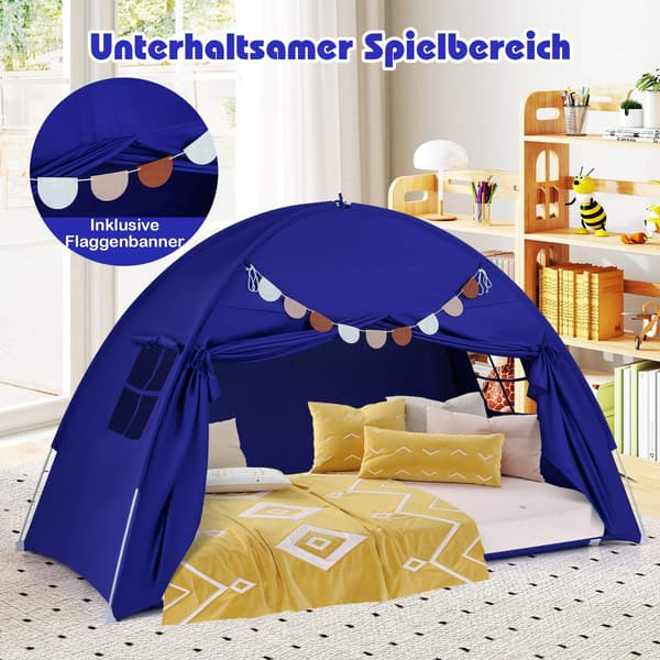 Twin Bed Tent for Kids, Foldable with Two Windows