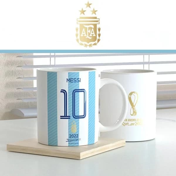 VM 2022 - Argentina Messi 3-stjärnig Keramikmugg