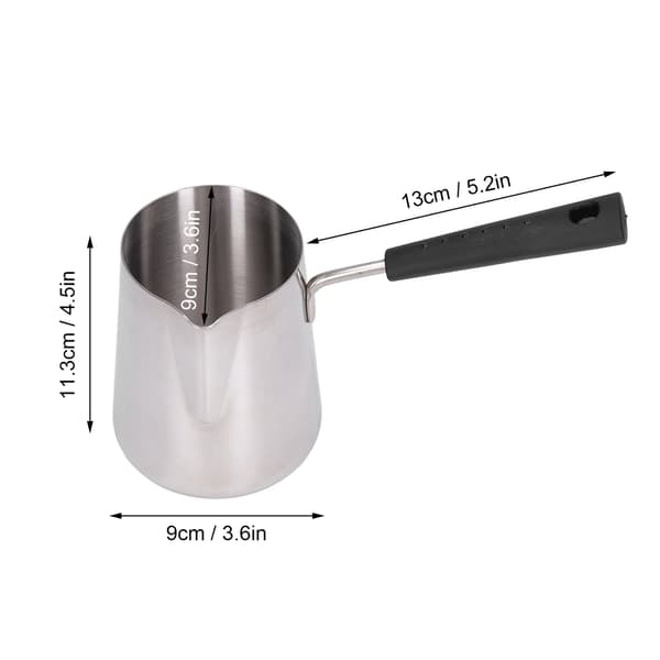 Turkish Coffee Pot 600ml Stainless Steel Glossy Surface High Temperature Resistant Easy to Clean Butter Warmer[JUN]