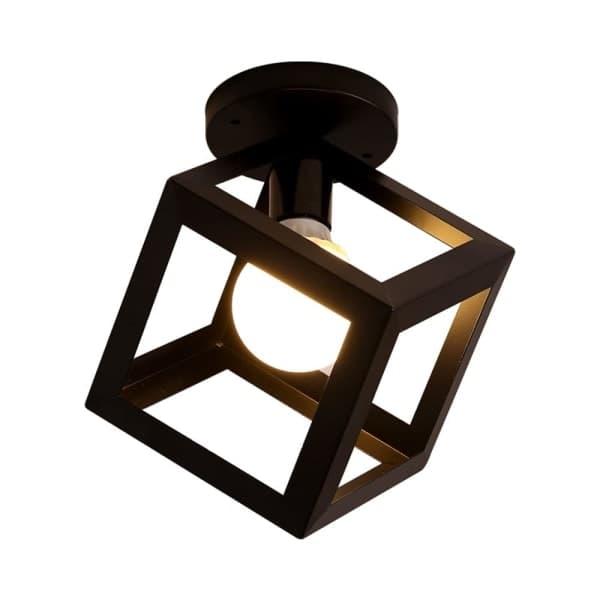E27 Metall Moderne Pendellampe, Vintage Lampe Svart