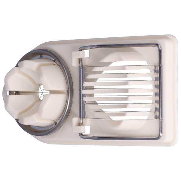 Stainless Steel Egg Slicer, White, Safe and Easy to Use for Hard-Boiled Eggs