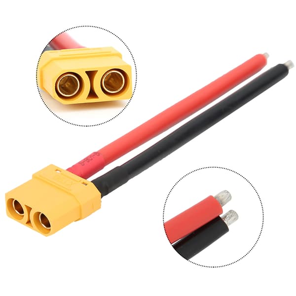 XT90 hanstik med 12AWG 110 mm silikontråd tilbehør til RC FPV modelbatteri (sort rød)