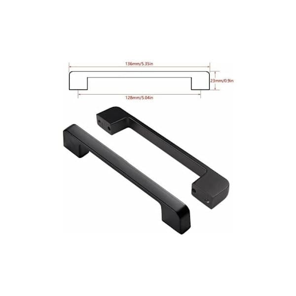 128 mm Kitchen Hardware, 10 Pcs Black Kitchen Hardware for Door, Drawer, Cabinet (with Screws)