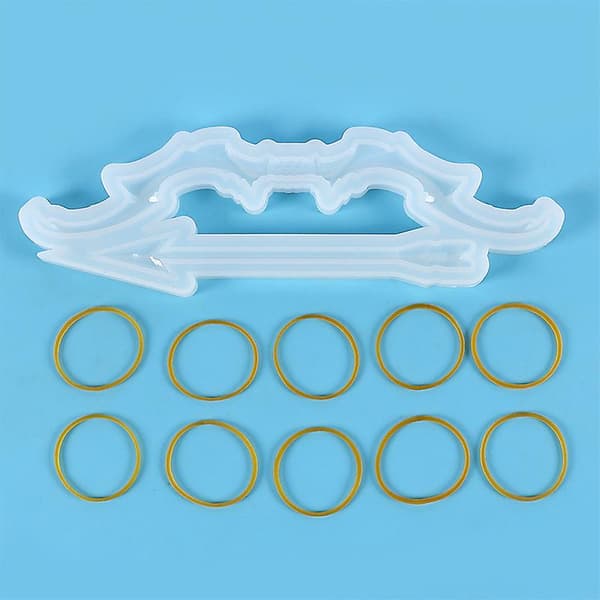 Bueskydning og pil silikoneform med 10 stk. gummibånd DIY støbning epoxyharpiksform [YJD] sort Black 1 set