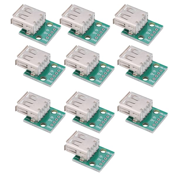 10 st USB Typ A Hona Socket Breakout Board 2.54mm Pitch Adapter Connector DIP