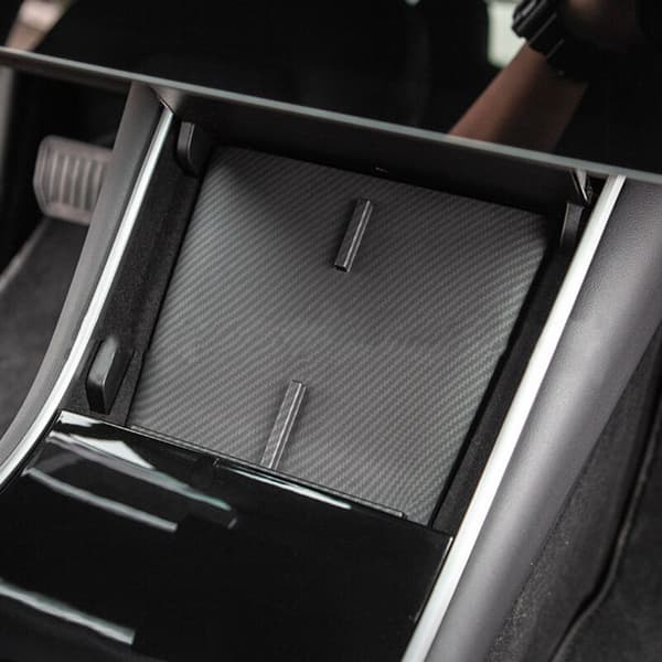 Trådløs kulfiberoplader med USB-port, dobbelt hurtigopladning til Model 3