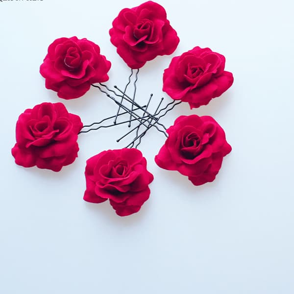 Blomsterhårklemme Kvinner Roseblomst Bryllupshårtilbehør