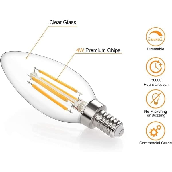 Små skrue LED-pærer, 10 stk E14 40W Varmhvit 2700K
