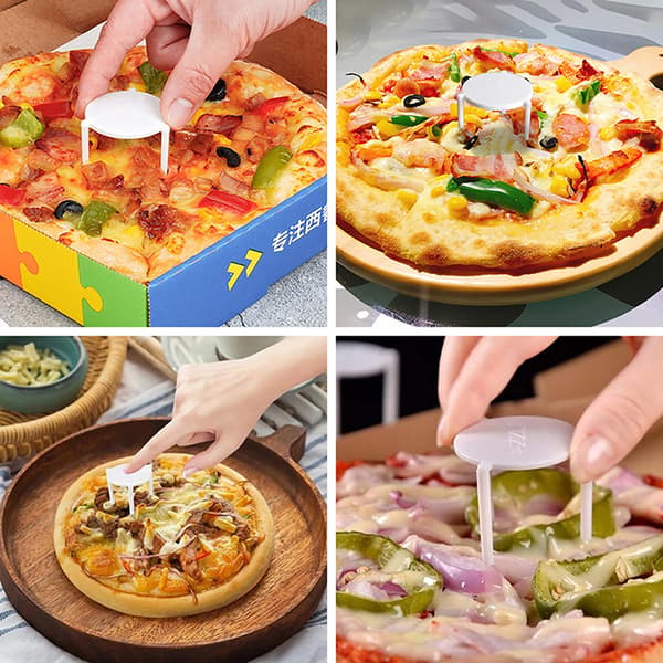 100 stk. Pizza Saver Stand Hvid Plast Stativ Stabelbar Fastgørelsesstativ 100PCS