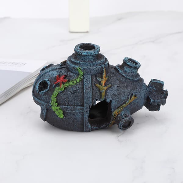 Aquarium Shipwreck Cave Decoration Fish Tank Ornament