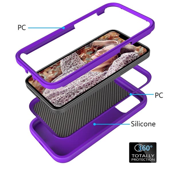 Til iPhone 12 Silikone+PC Cover Til iPhone 12 mini