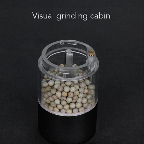 Salt Pepper Spice Grinder Battery Operated with LED - light Svart black