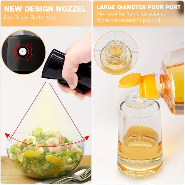 Olieflaske med Sprayfunktion i Glas 200ml Sort sort black