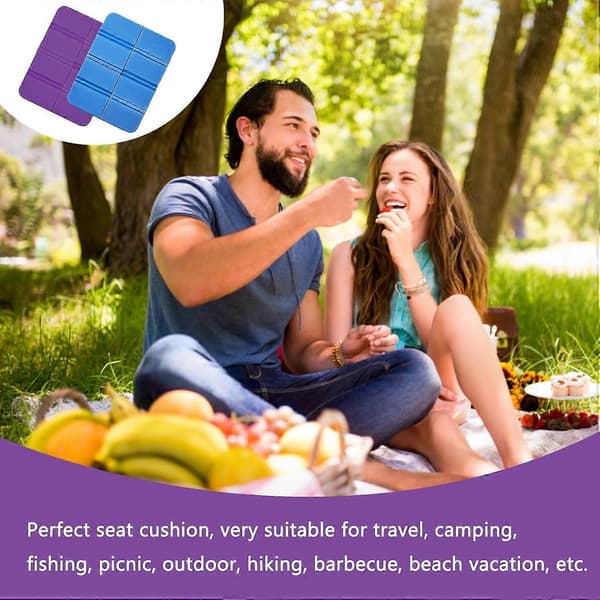 2 stk. Fugtsikre Foldbare, Termisk Isolerede Foldbare Siddepuder til Udendørs Vandring, Gåture, Camping, Picnic, Park (2 farver)