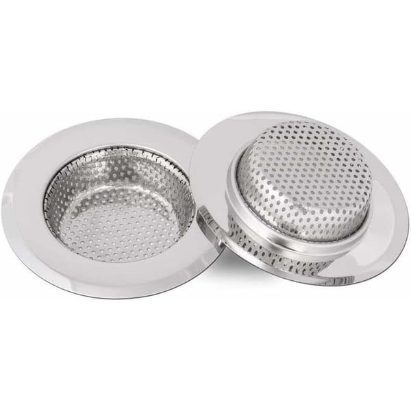 2 stk. køkkenvaskfilter i rustfrit stål, køkkenvaskfilter, køkkenvaskfilter (stor)