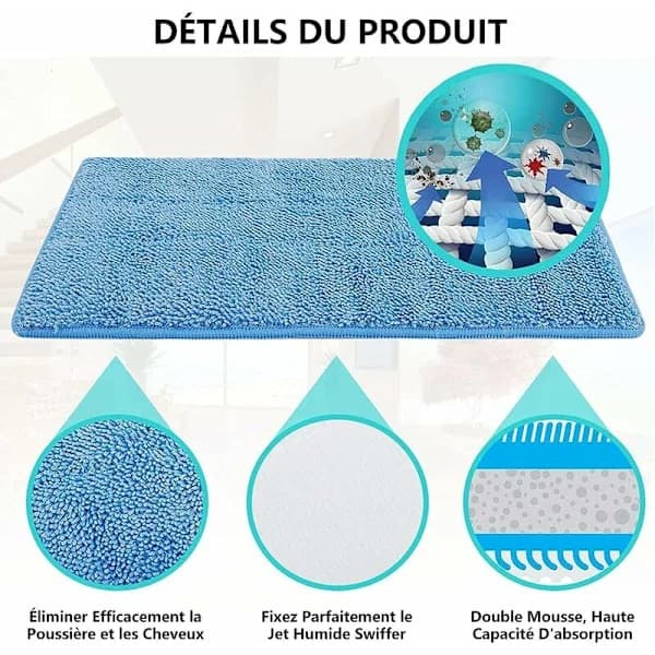 Reusable Microfiber Spray Mop Heads, Universal Compatibility for Wet/Dry Mops, Easy-to-Use and Eco-Friendly Cleaning Solution