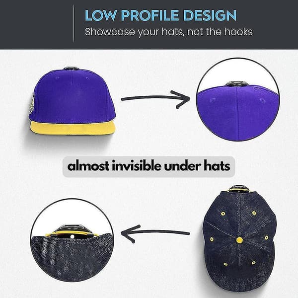 8-pack Clip Hat Holders, Compatible with Baseball Caps, Hat Hook, Wall Mounted Hat Rack