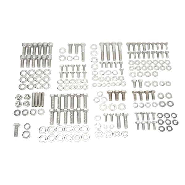 211 stk. Motor Hexbolt-sæt Rustfrit Stål Langtidsholdbart til SMALL BLOCK 265 283 305 327 350 400