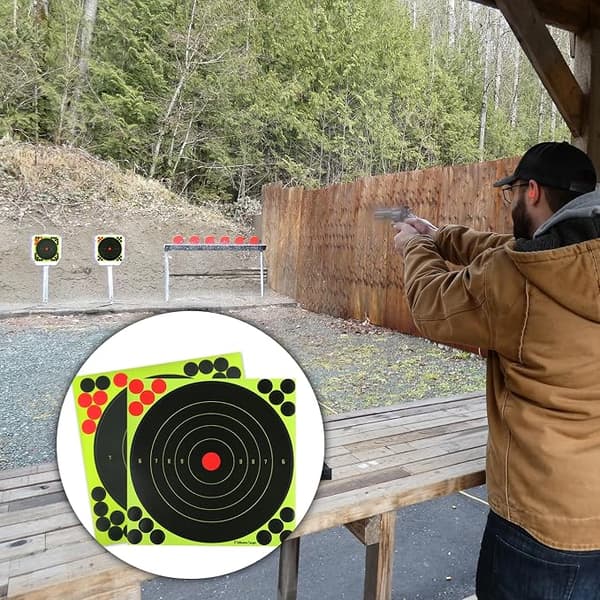 100x Shooting Targets Fluorescent Yellow Reactive Splatter Self-Adhesive Paper Targets 203x203mm(bt) 100pcs 100pcs