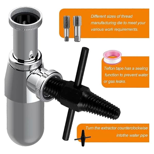 PVC Threading Tool, Pipe Threader Plumbing Tool Kit[CO]