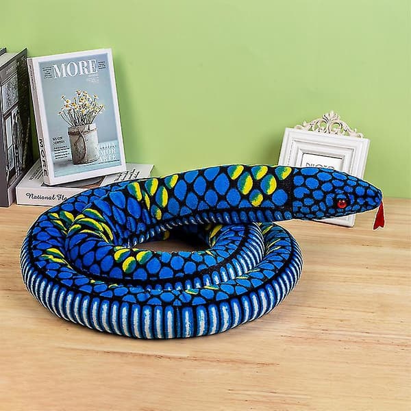 Giant Anaconda Plush Snake, Blue, 110 inches