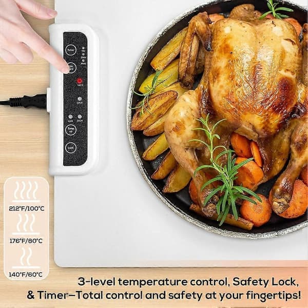 Kitchen Utensils Portable Food Warmer: Roll-Up Silicone Heating Mat for Food - Foldable Electric Warming Plate US Plug