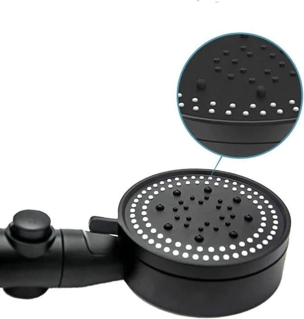 Shower Head with Hose and Wall Mount, 6 Modes, Water-Saving Handheld Shower Set with Stop Button, Matte Black