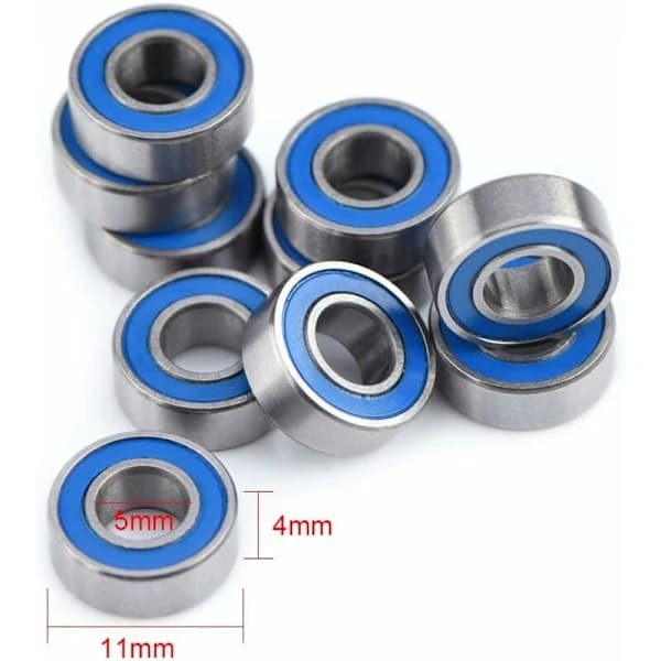 Miniature Flanged Bearings Double Shielded Steel Bearings Kit 5x11x4mm (10pcs)
