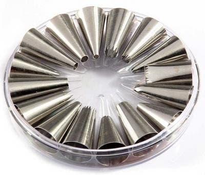 Tyllesæt 16 Dele, Sprøjtetylle, Tyller - BakeCake Silver silver