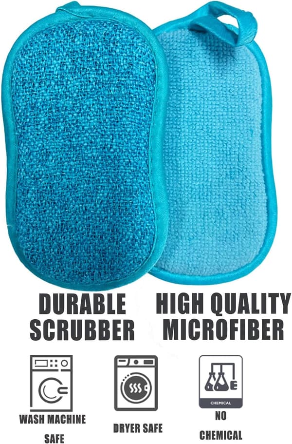 Double-sided cleaning sponges 5-pack scrubbing sponges for kitchen dish household cleaning