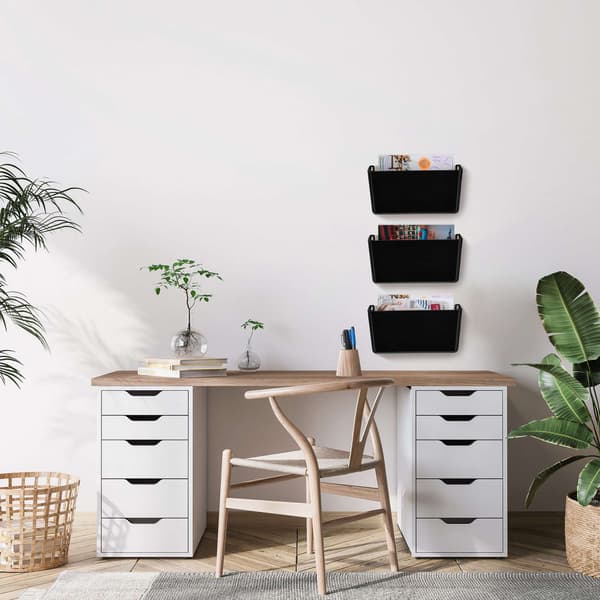 Aviskurv veggmontert sett med 3