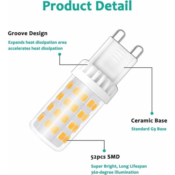G9 LED-lampa 5W 4000K Neutralvit - 10-pack för inomhusbelysning
