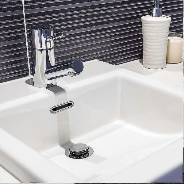 Overflow Ring Compatible with Sink, Sink Trim, Overflow Ring, Silver Overflow Hole, Oval Overflow Cover