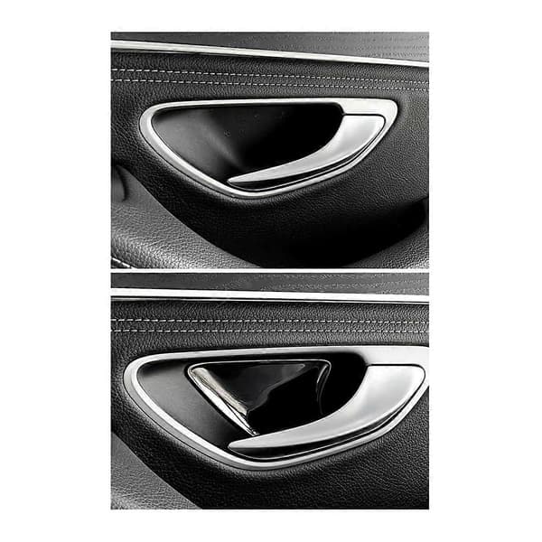 1Set/4pcs Inner Door Handle Bowl Trim Sticker for C/E/GLC-Class 2015-2023 Door Bowl A Silver Silver
