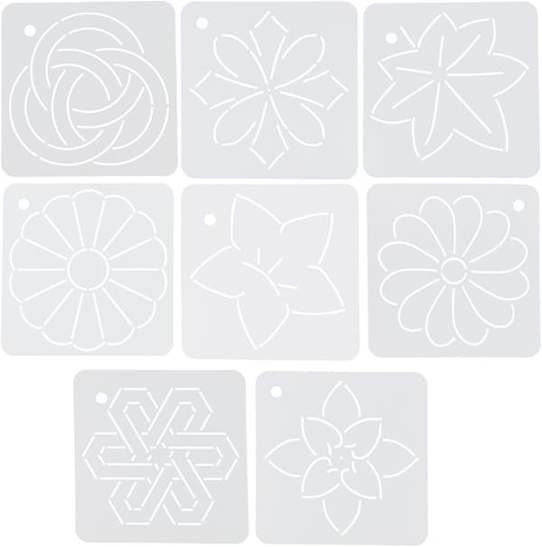 8 stk. quilteskabeloner sæt blomsterbroderi patchwork syning maleri DIY håndværksmaterialer
