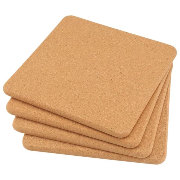 High-Density Thick Square Cork Mat for Hot Dishes, 8 Inch Heat-Resistant Multifunctional Trivet, Pot Holder