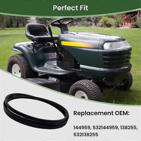 2-pak drivrem kompatibel med LT1000 LT3000 DLT3000 42-tommer havetraktor, reservedel 532144959 (1/2x95 tommer) [JUN]