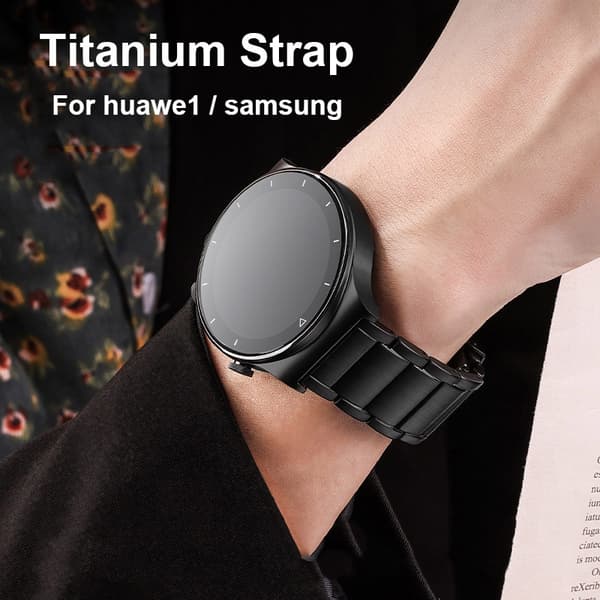 Titan Klockarmband - 19,6 mm Svart Silver